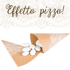 Kraft Paper Cones White Lace